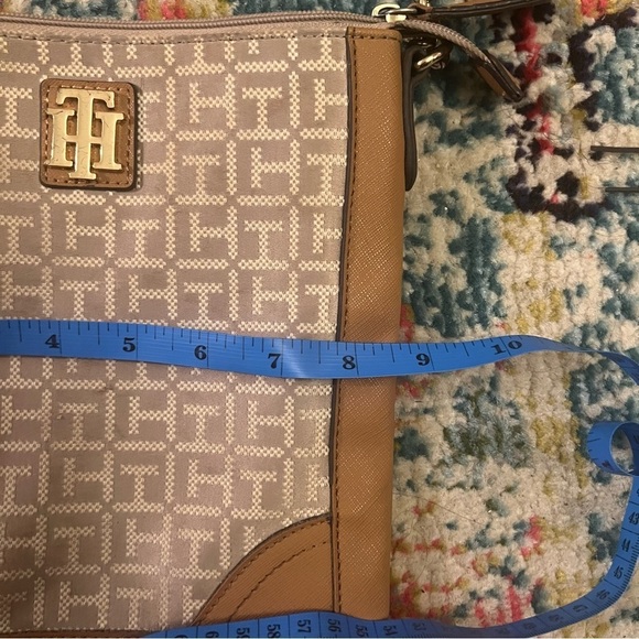 TOMMY HILFIGER SIGNATURE LOGO CROSSBODY SHOULDER BAG BROWN/BEIGE - Picture 4 of 6